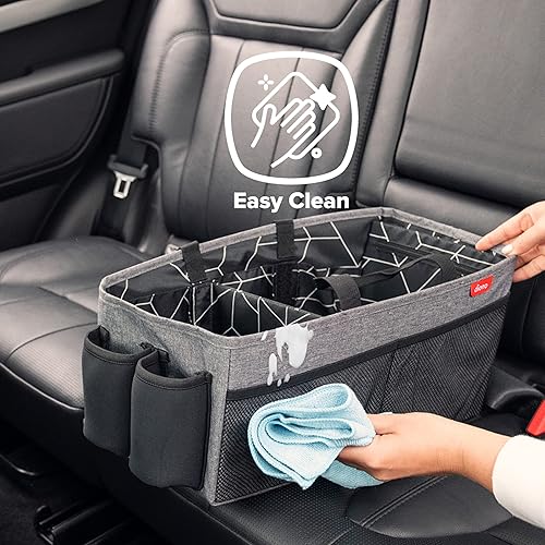 Miniatura 8 de Diono Travel Pal - Organizador de automóvil para asiento trasero XL 12 compartimentos para juguetes de niños y mascotas soporte para bebidas