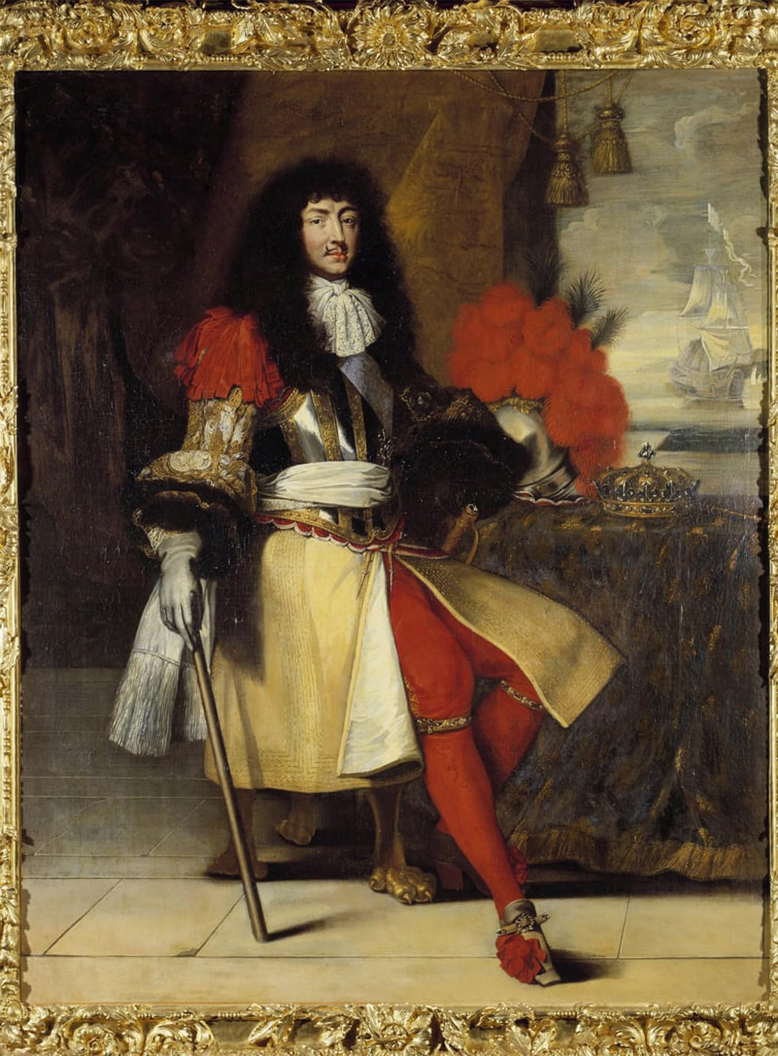 SERENDIPITP Retro Picture Poster Wall Art Pictures Painting Portrait in Foot of Louis Xiv King of France and Navarre Circa Painting by Claude Lefebvre Wall Art Canvas Print for Wall Decor 60x90cm