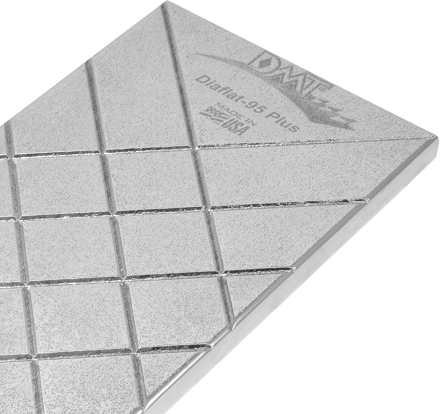 DMT DIAFLAT-95-PLUS Diamond Lapping Plate, 95 Micron Flattening Stone for Water, Oil & Arkansas Stones, 0.0005” Precision Whetstone Flattening Stone with Durable Hardcoat Technology, 10"L x 4"W