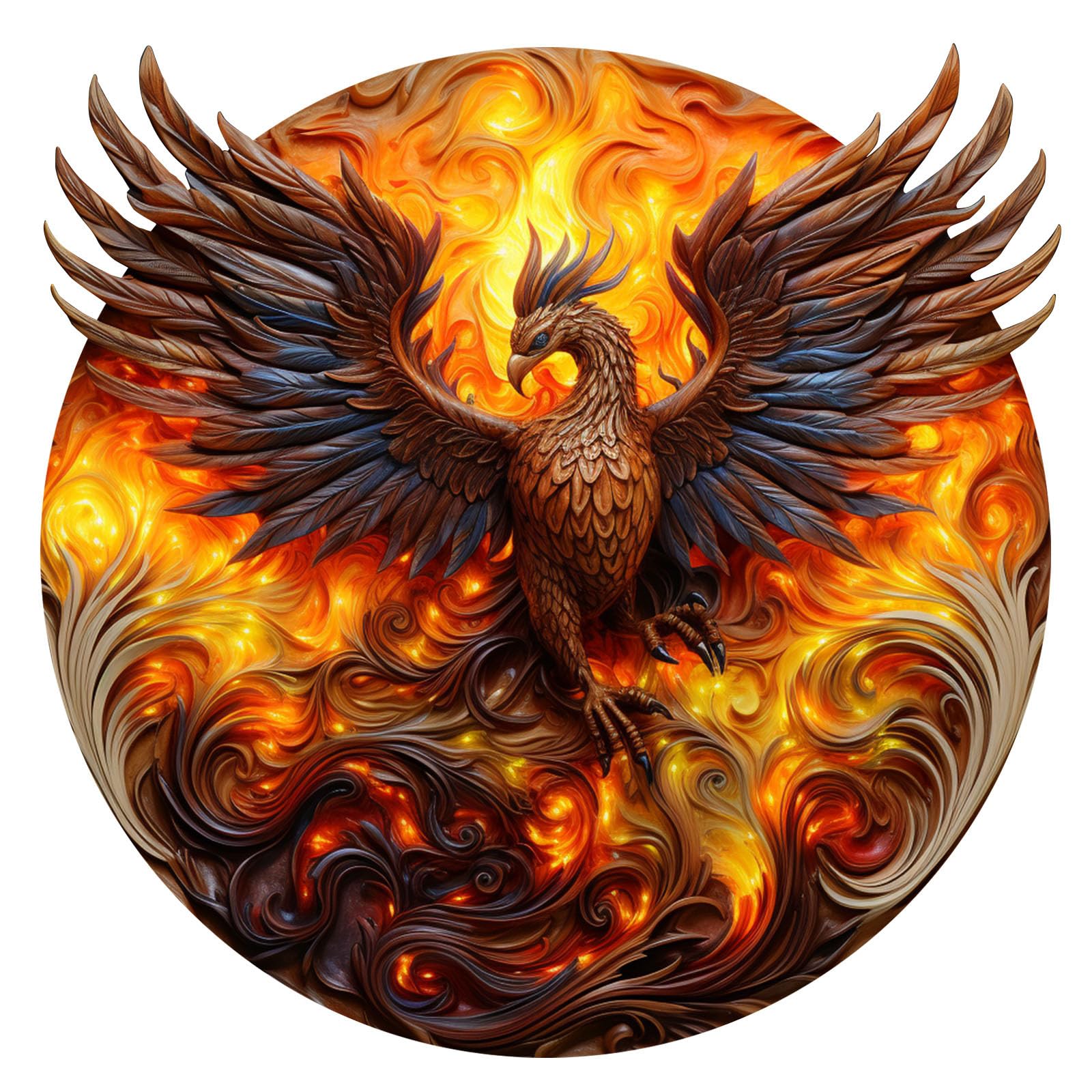 Kingbar 300 PCS Phoenix Wooden Jigsaw Puzzles, Colorful Unique Animal Shape Puzzle Pieces