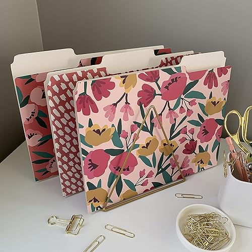 Miniatura 4 de Zynshe Carpetas decorativas de archivos, juego de 24 a 3 pestañas, bonitas carpetas de archivos tamaño carta, carpetas de archivos de colores