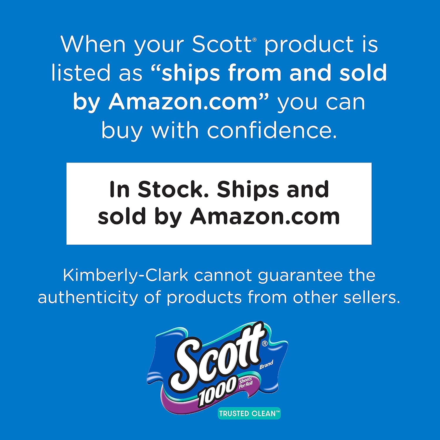 Scott 1000 Trusted Clean Toilet Paper, 32 Rolls (4 Packs of 8), 1,000 Sheets Per Roll, Septic-Safe, Bath Tissue Made Sustainably : Health & Household