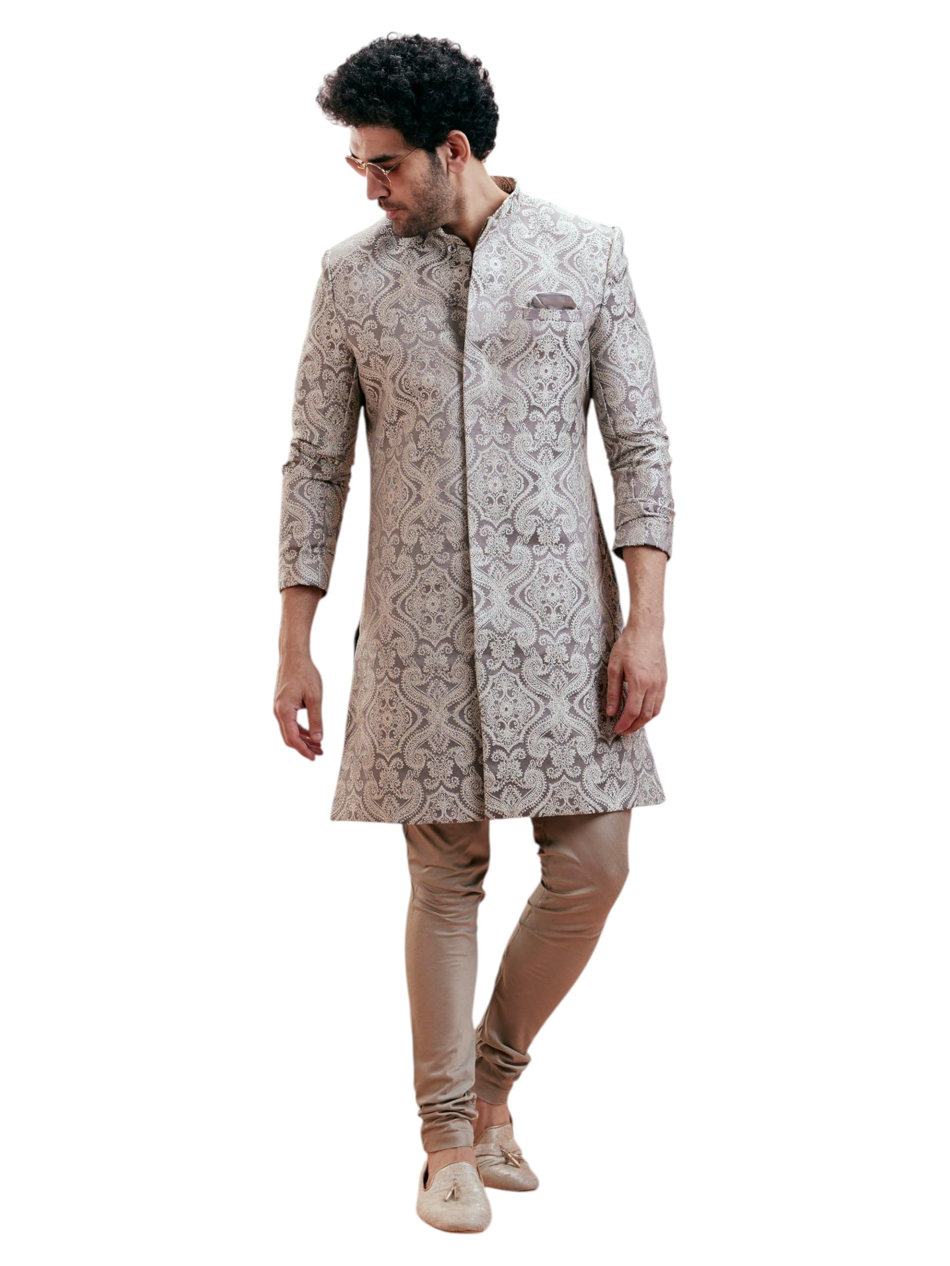 Sherwani Churidar Set for Men – Ethnic Sherwani for Man | Wedding Dress Set & Traditional Outfit-image-8