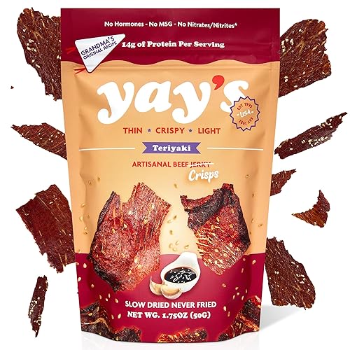 Yay's Snacks Sweet and Spicy Beef Crisps | Crispy, Crunchy, High Protein Snacks | Mild Beef Jerky with 12G Protein Snacks Per Bag | Healthy Meat Snacks Non-GMO, USA Made - 1 Packs (1.75 Oz Each) - Mild (Pack of 1)