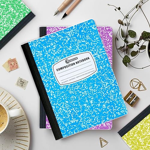 Miniatura 9 de Rosmonde Paquete de 50 cuadernos de composición a granel, cuadernos de rayas universitarias, 200 páginas (100 hojas), 9-34 x 7-12, encuadernación de