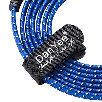 Cat 8 Ethernet Cable, 2 Packs 1.6ft DanYee Nylon CAT8 High Speed Professional Gold Plated Plug STP Wires CAT 8 RJ45 Ethernet Cable 3FT 10FT 15FT 26FT 50FT 66FT 100FT (Blue 1.6ft 2Packs)