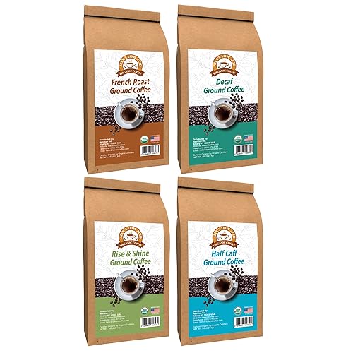 Alex's Low Acid Organic Coffee Paquete variado de bolsas de 5 libras de tierra fresca