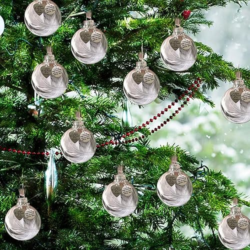 Miniatura 6 de Adorno conmemorativo de Navidad transparente, bola de plumas, A Piece of My Heart is in Heaven, Loss of Loved One Aunt Christmas Tree Hanging Pendan