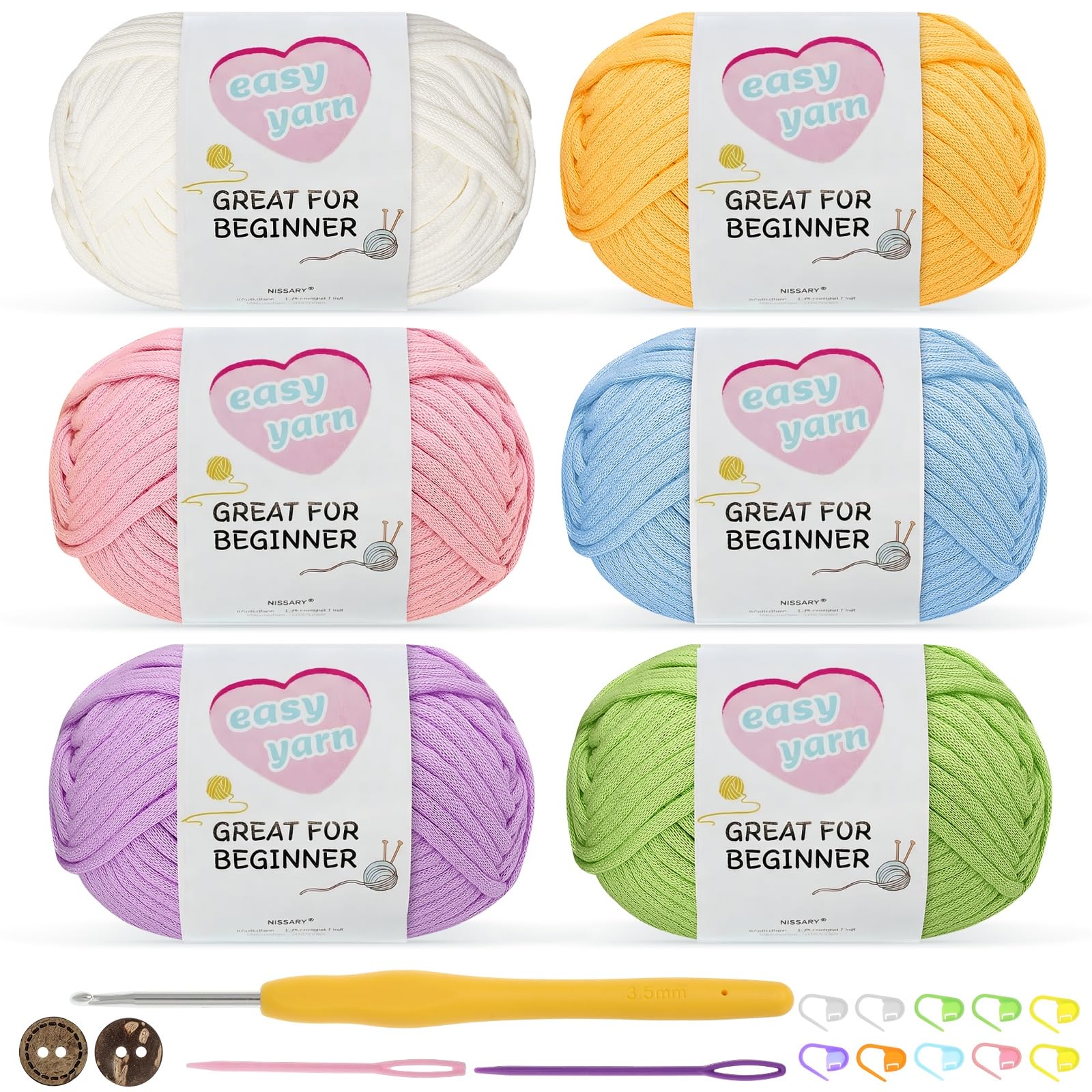 Grof garen om te haken, katoenen garen, dikke wol om te haken, 3 x 50 g, haakgaren voor beginners, amigurumi-garen met 4 mm haaknaald, Easy Crochet Starter Kit (regenboog