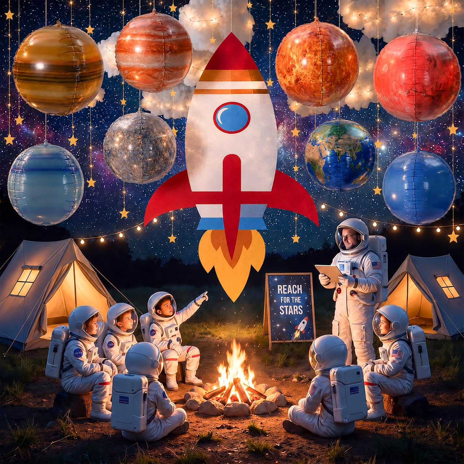 13 Pcs Space Theme Party Decoration Galaxy Classroom Decor image 3