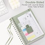 RETTACY Spiral Notebook College Ruled, 300 Pages, A5 Medium Size (14.5 x 21 cm), for School, Work, Journaling, 100 GSM Thick Paper, Flexible Plastic Cover (Light Green)
