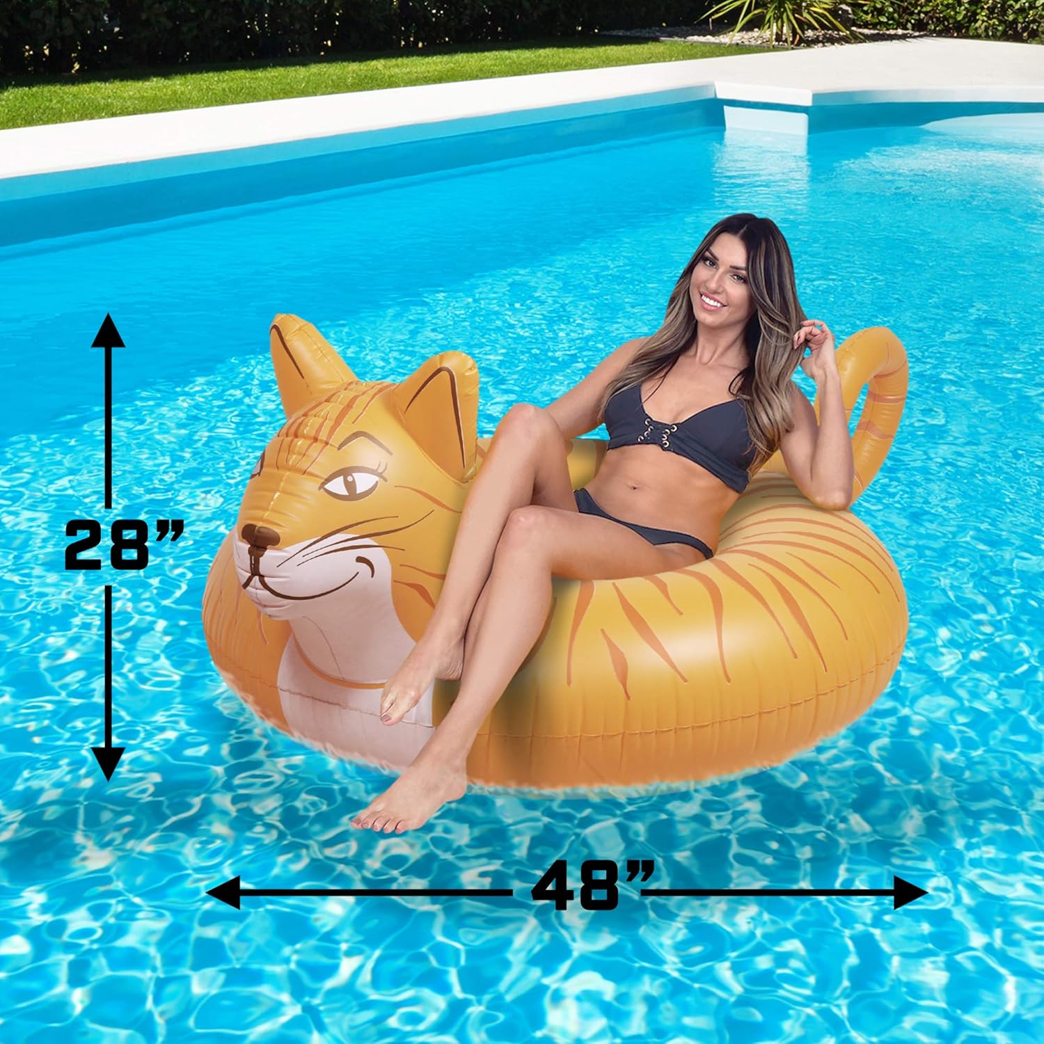GoFloats Meowzers The Cat Party Tube Inflatable Raft, Float in Style (for Adults and Kids)
