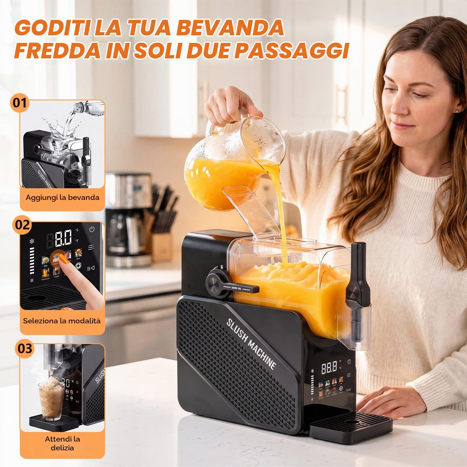 Macchina per Granita,granitore per granite slushie machine 2.5L 7 programmi