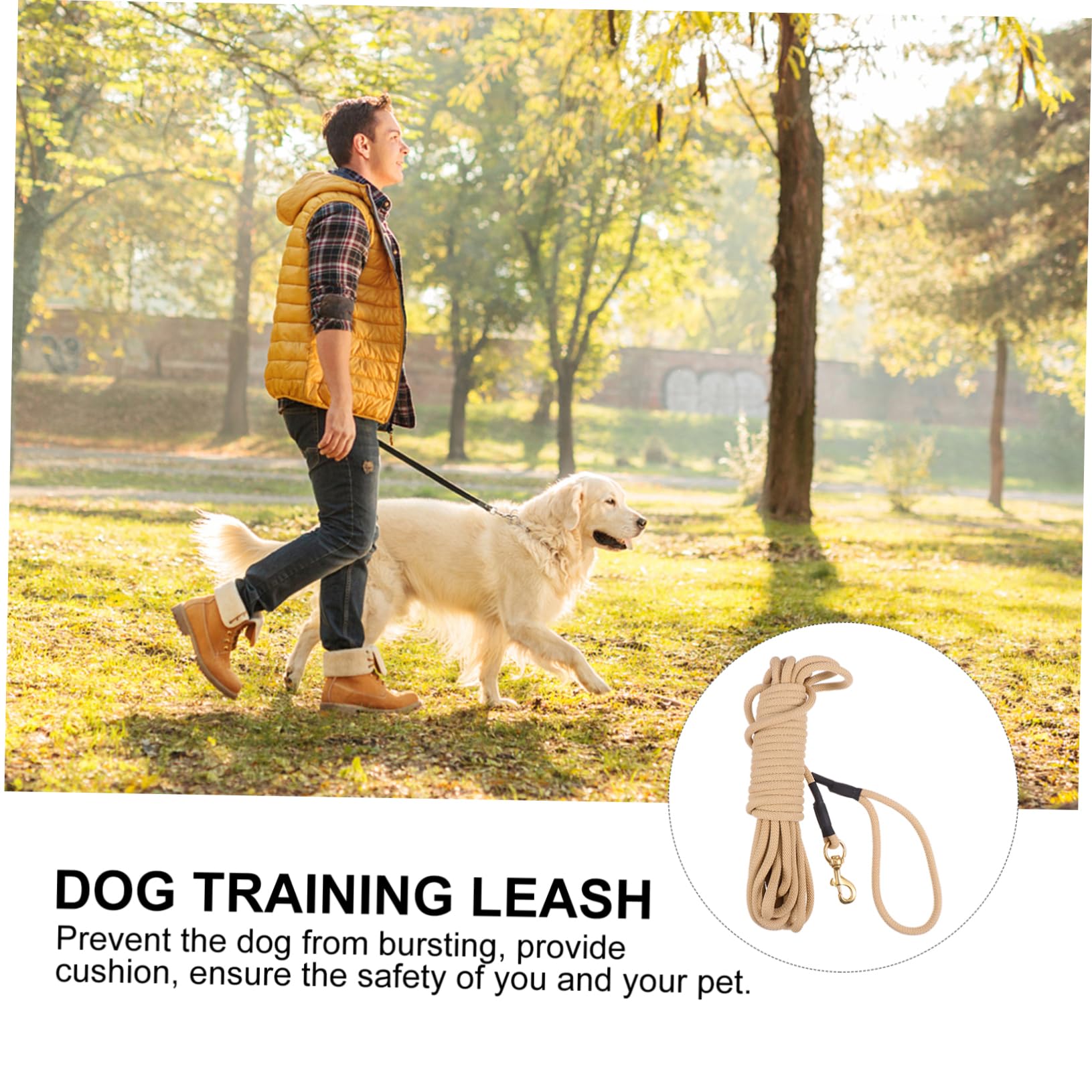 Abaodam Laisse Longue Corde de Mètres pour Chien Résistante et Confortable pour Promenades et Entraînements Extérieur