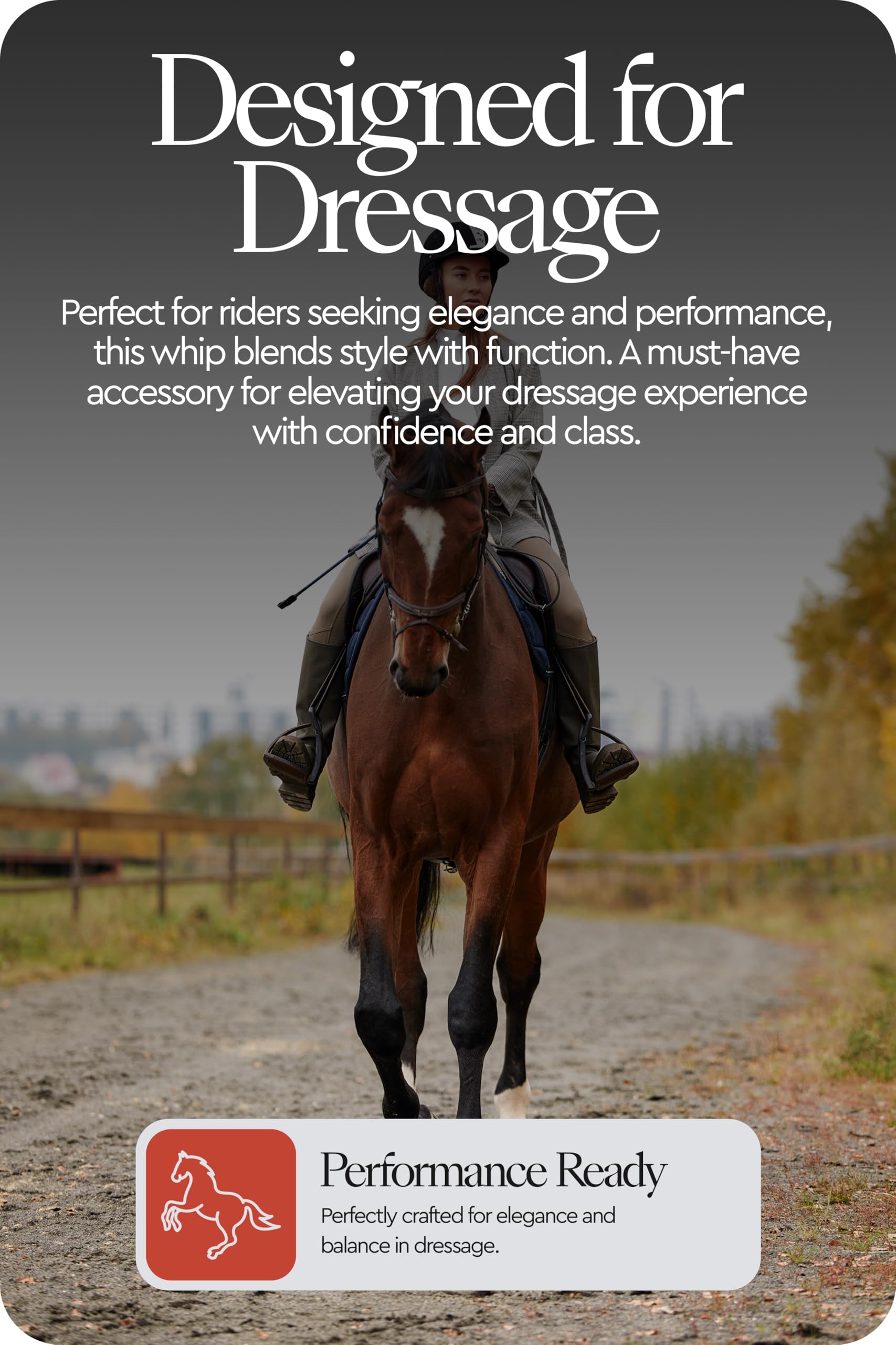 HORZE Frustino Dressage Bling, Nero, 120
