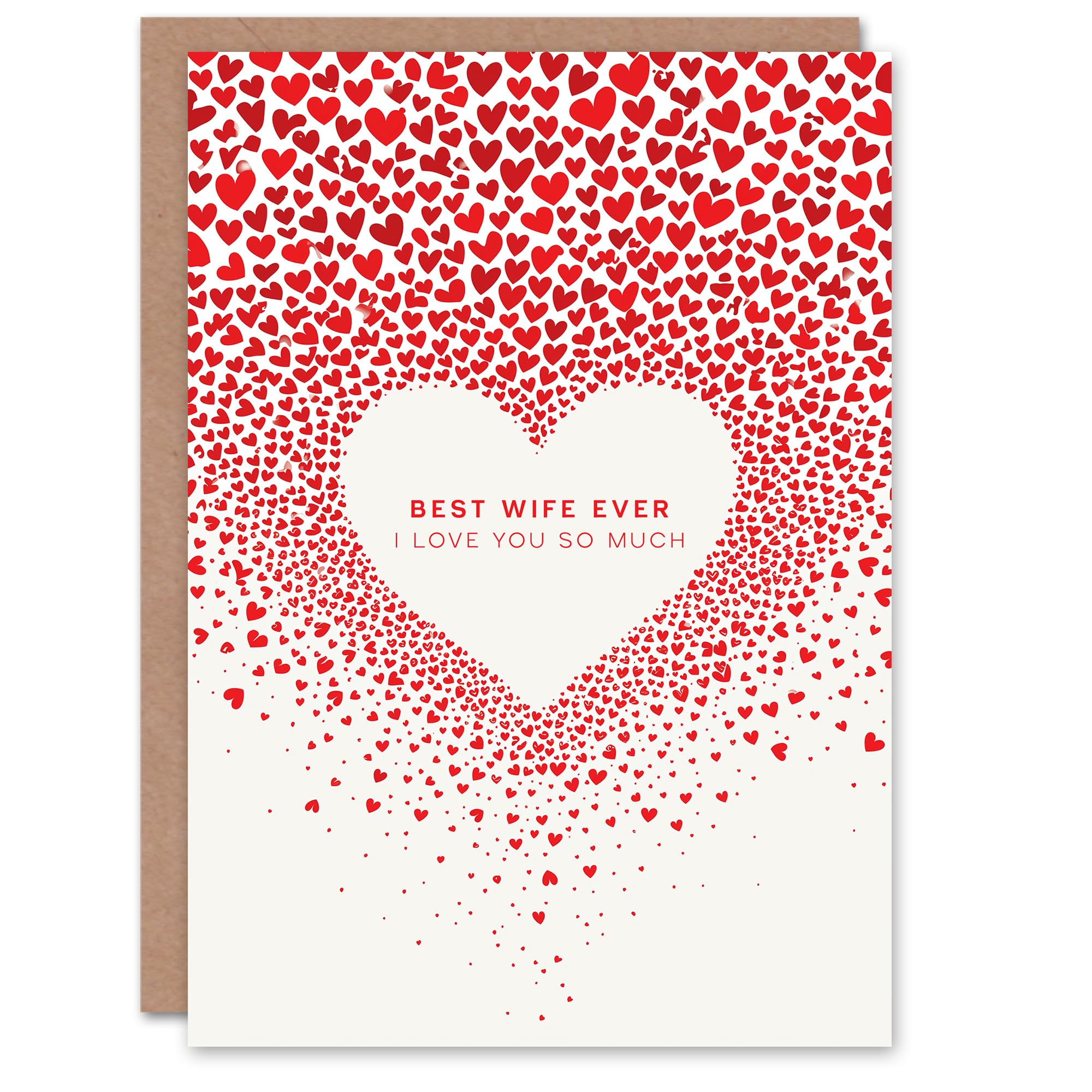 Artery8 Valentines Day Greeting Card Best Wife Ever Love Heart Pattern For Her Wife Partner