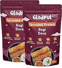Gladful Sprouted Millet Ragi Dosa Uttapam Mix - High Protein, Gluten Free, No Palm Oil, Source Of Fiber 400 gram (Pack Of 2)