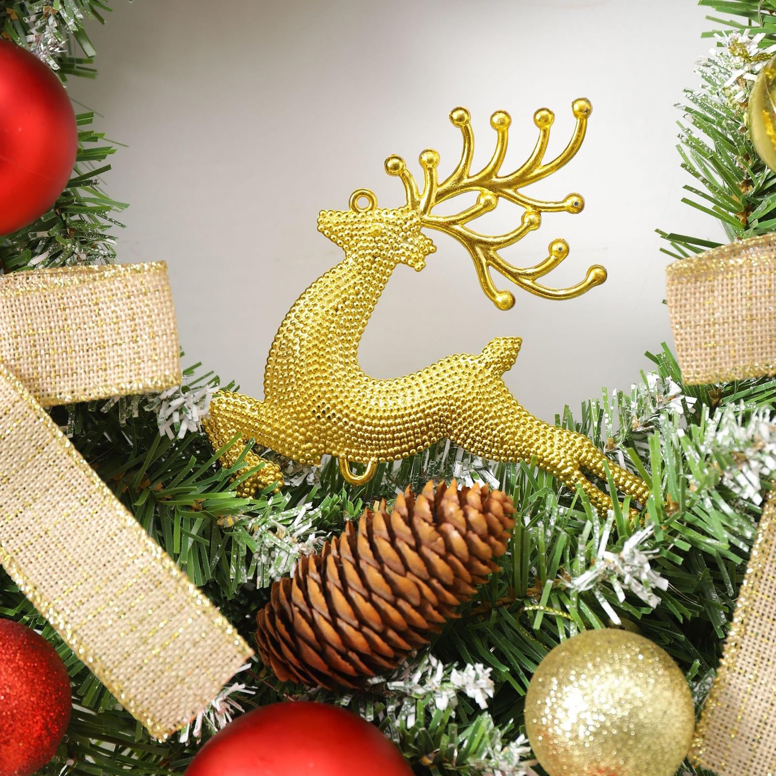 Generico Ghirlanda porta dingresso di Natale ghirlanda di Natale porta finestra appeso parete ornamenti Verde Rosa Per Albero Decorazioni Esterno