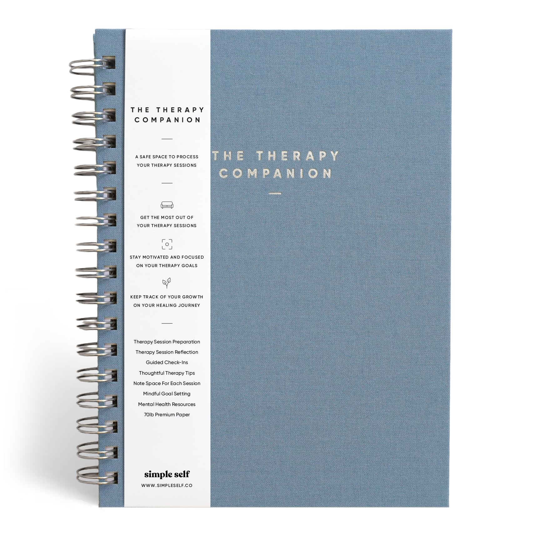 The Therapy Companion: Guided Therapy Reflection Journal with Prompts, Session Reflection Workbook, Mental Health Journal, Elevate your Healing Journey (Faded Denim)