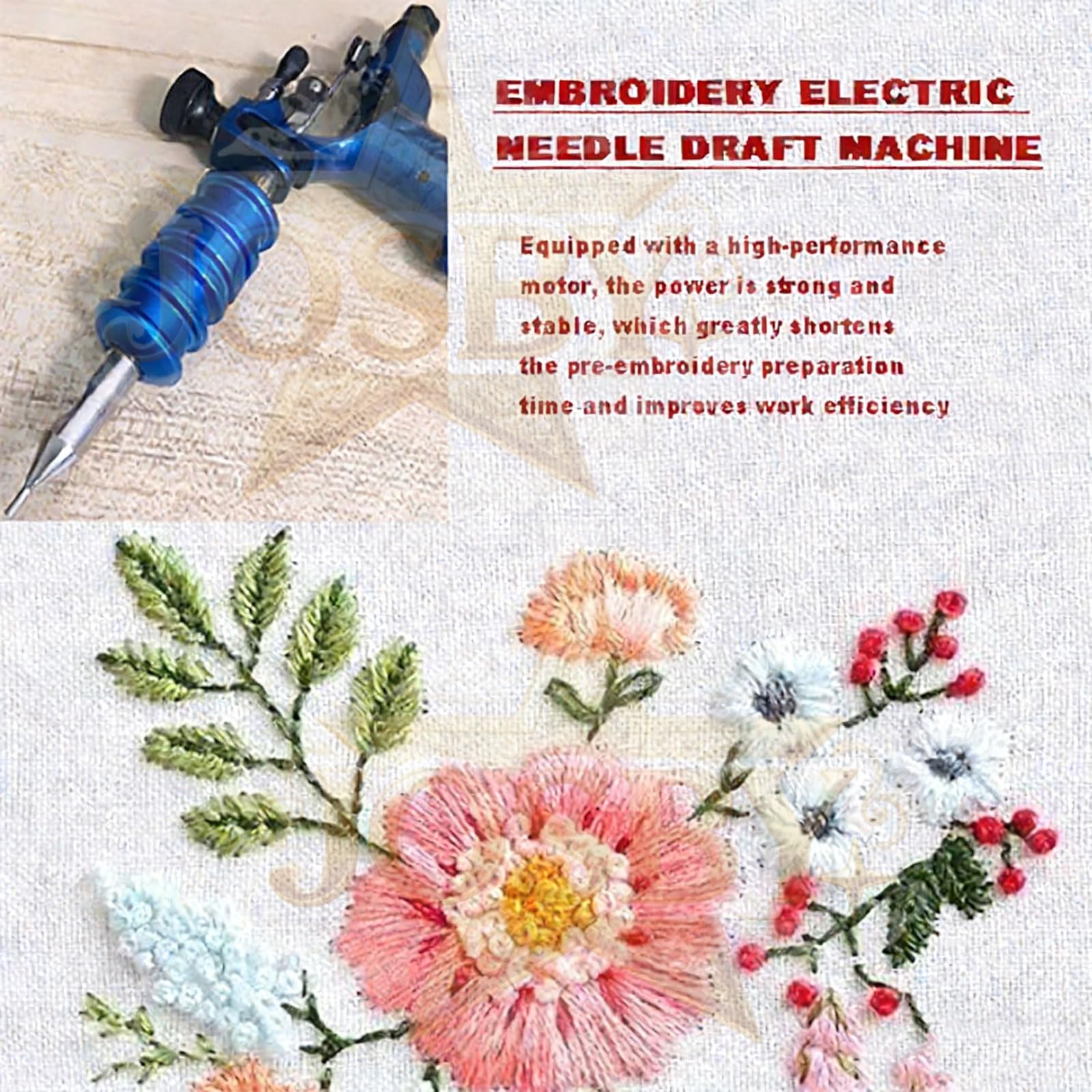 Máquina eléctrica para bordar con aguja, con velocidad ajustable para crear patrones murales, para vestidos de novia, ligera y silenciosa, ideal para bordados creativos de bricolaje, para sastrerías