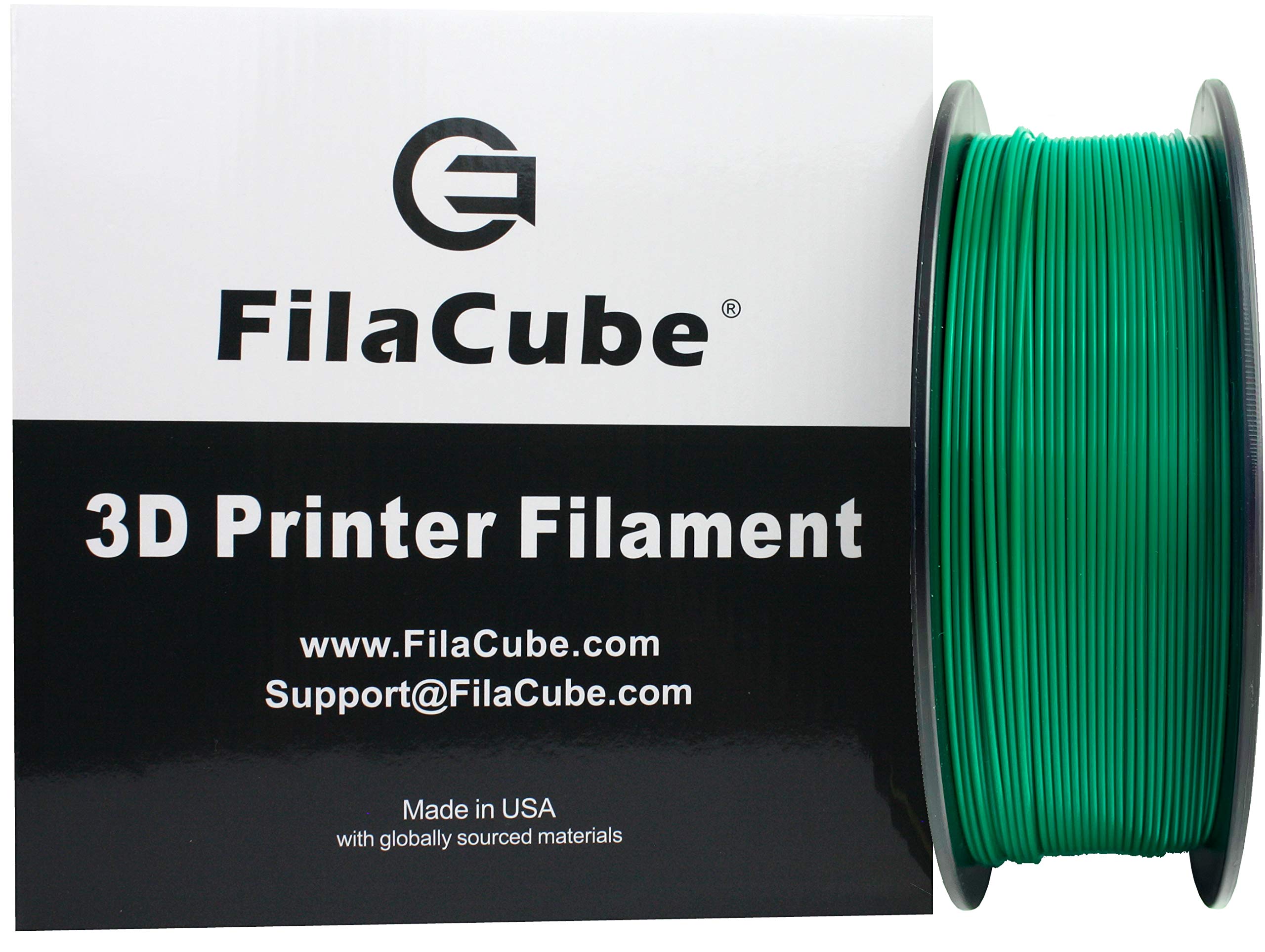 Translucent Green (Color Darker Than Picture) 3D Printer 1.75mm Filament - FilaCube 1.75 mm 1kg PLA 2 3D Printing Plastic Green Filament [Made in USA]