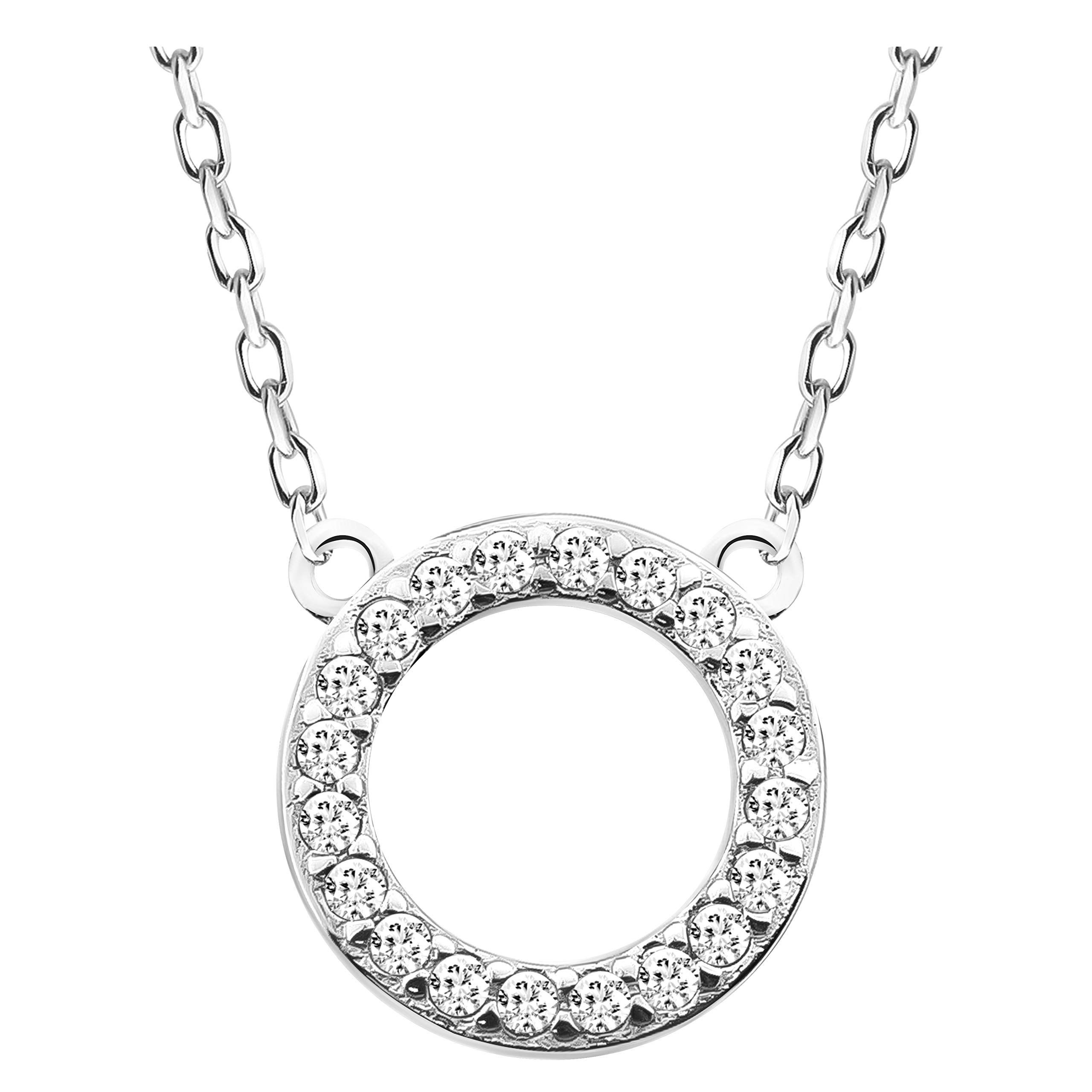 Sofia Milani - Women's Necklace 925 Silver - Circle Zirconia Pendant - 50336
