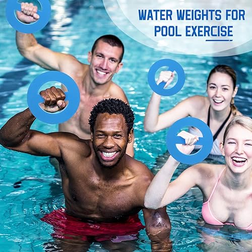 Miniatura 4 de Juego de 4 discos de ejercicio acuático para piscina, juego de ejercicios de espuma EVA de mano, equipo aeróbico de agua para adultos, aeróbicos