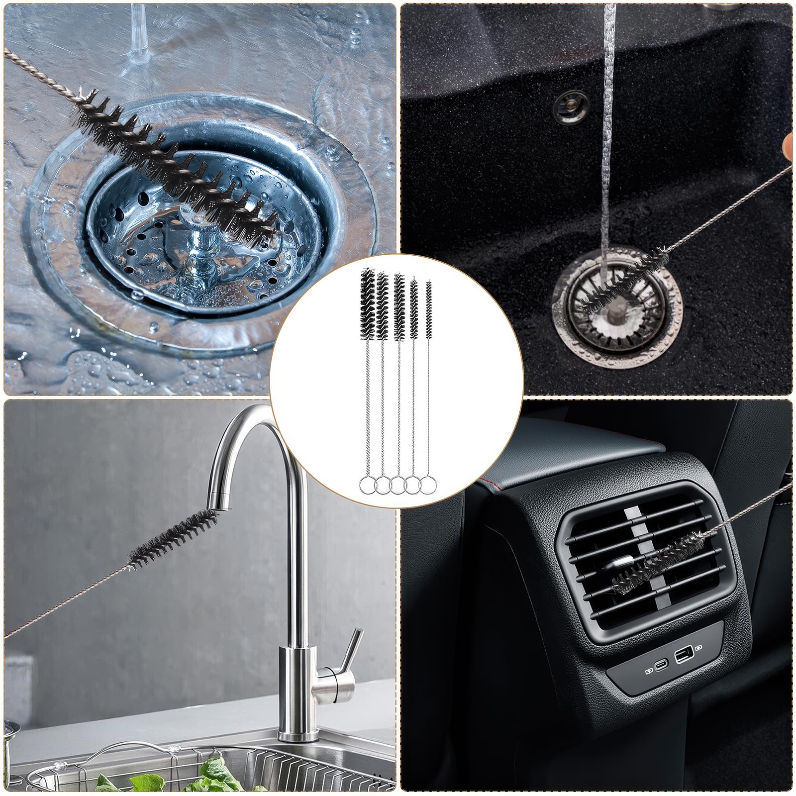 8 Pz Stura Lavandini e Scarichi, Sonda Sturatubi, Sturalavandini Disgorgante Lavandino Stura Lavandino Strumento Professionale, Molla Sturatubi, Stura Tubi di Scarico per Pulizia Bagno Vasca Doccia