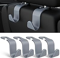 Vista 1 de Amooca - Gancho para reposacabezas de asiento de coche, 4 unidades, organizador de almacenamiento universal para bolso de mano, abrigo, tipo S, Gris