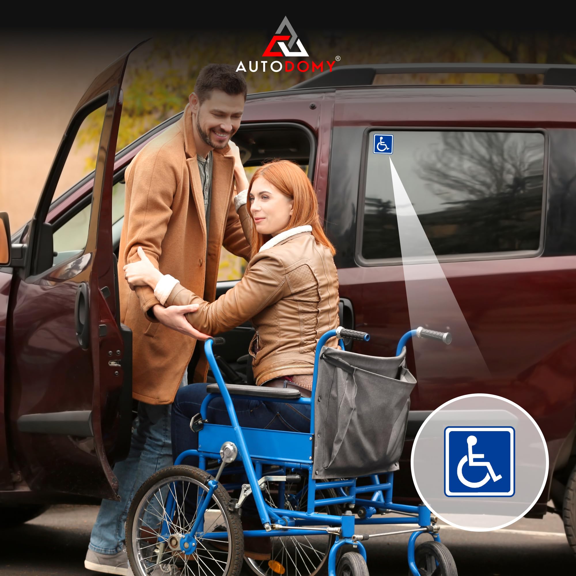 Autodomy Pegatinas Discapacitado Minusvalido Pack 2 Unidades | Adhesivo Minusvalido Coche Furgoneta Camión 10x10 cm (Uso externo) — view 5