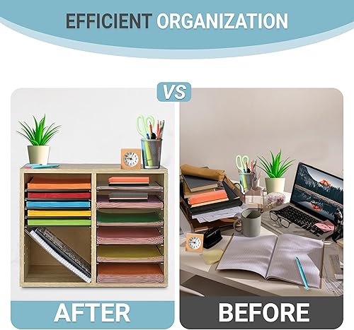 Miniatura 4 de AdirOffice Organizador de papel de cartón, buzón de aula, organizadores de literatura, buzones clasificadores de oficina, almacenamiento de papeles