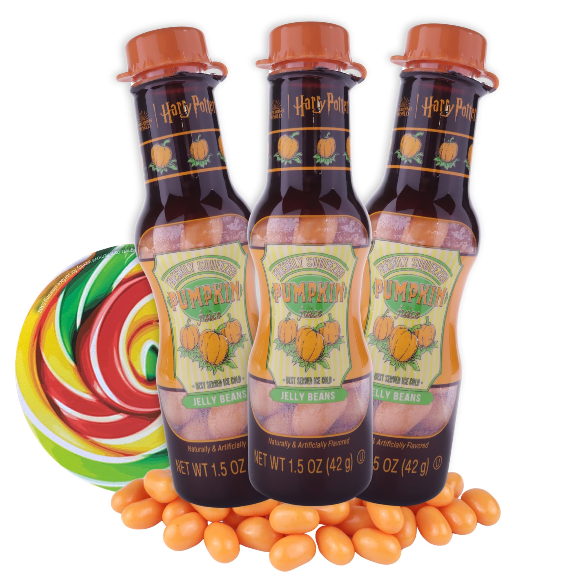 SweetzoHarry Potter Pumpkin Juice Jelly Beans, Halloween and Fall Themed Candies, Trick or Treat Handouts - 1.5 Ounces Each (Pack of 3)
