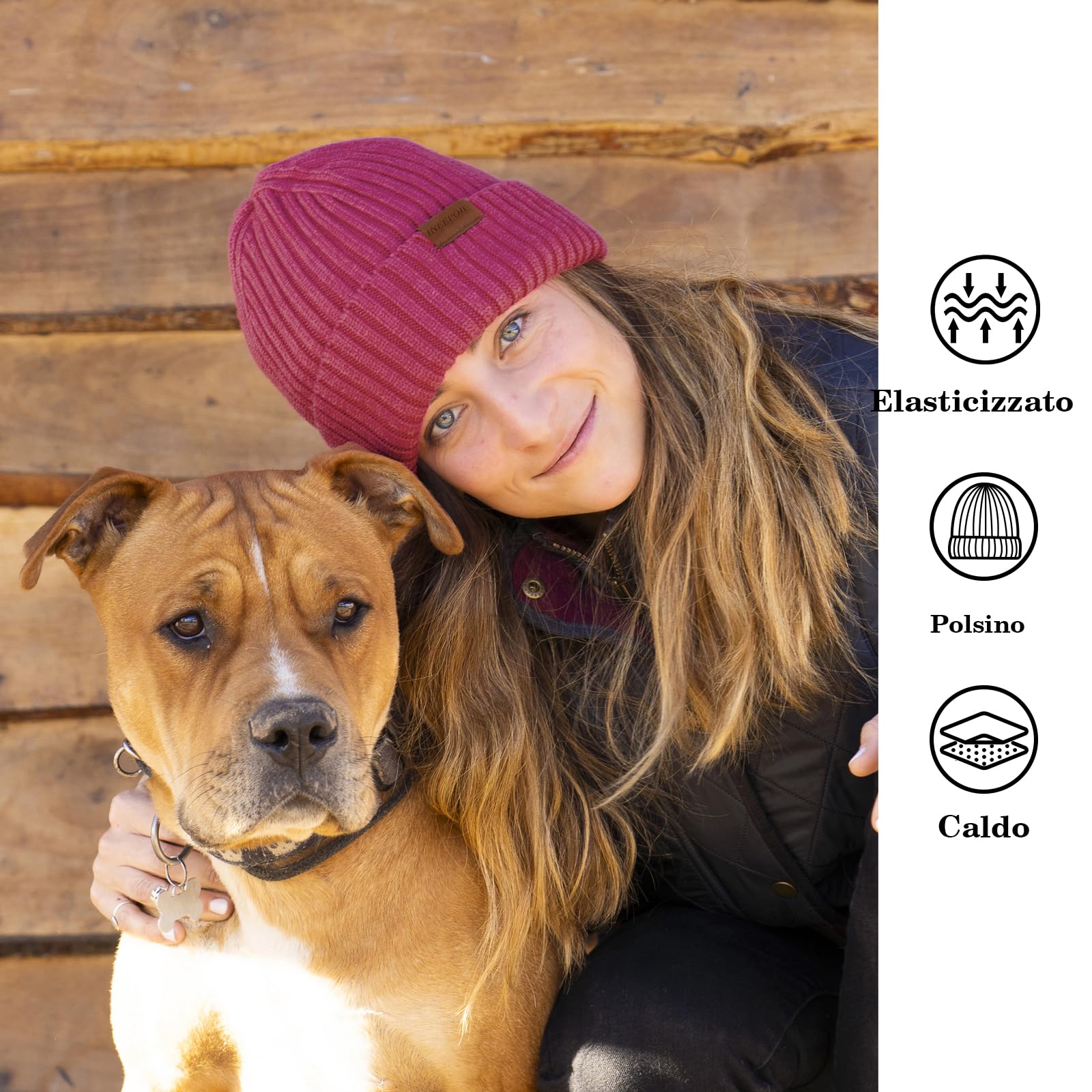 ineepor Cappello Invernale Uomo Donna Lana Merino Beanie Hat Berretto a Maglia Unisex Corto Chapeau Caldo Elegante Morbido Pile Fodera