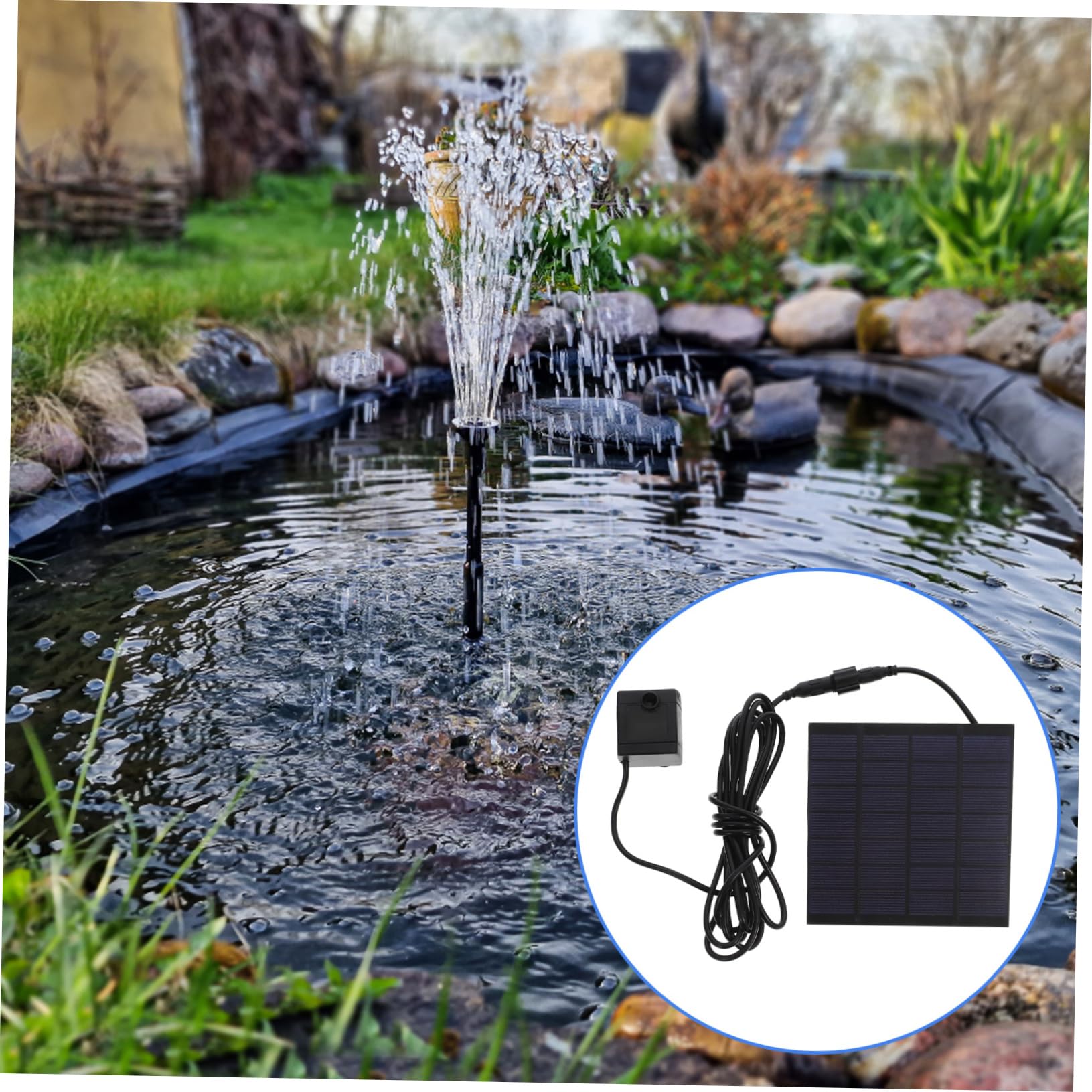 Pompa Solare per Acquario 7v 1w 180l/h in Plastica Nera