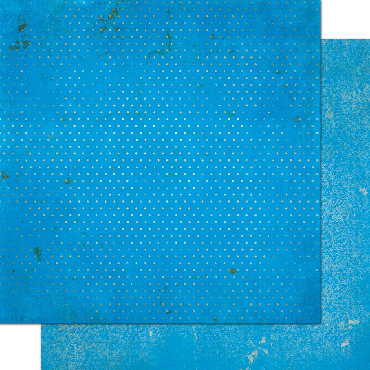 BoBunny Vintage Double Dot Double-Sided Cardstock 12"X12"-Brilliant Blue