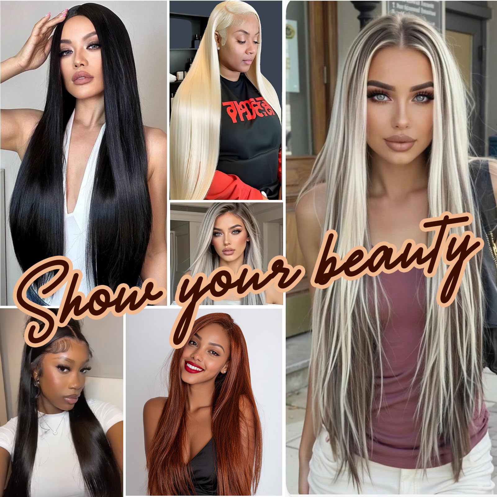 FASHION IDOL 13 * 4 Parrucca in capelli sintetici di alta qualità HD per donne e ragazze Adatta a tutte le occasioni e all'uso quotidiano 95 cm