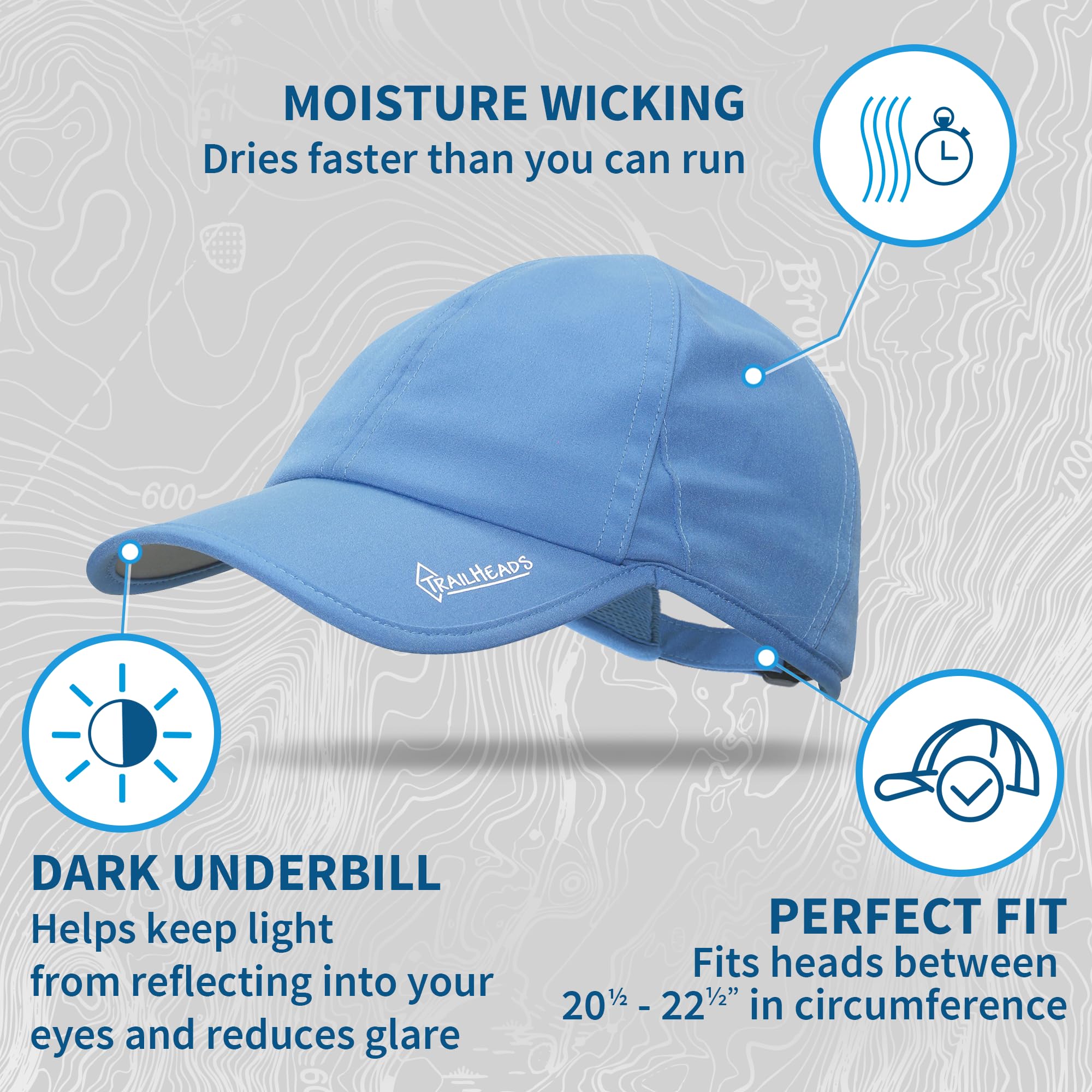 TrailHeads Sombreros de correr con protección UV para mujer, UPF 50+, sombreros de verano para mujer, gorra de béisbol, tenis, golf, gimnasio, entrenamiento
