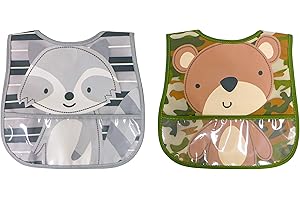 2 Pack Neat Solutions Bibs: Bear & Raccoon