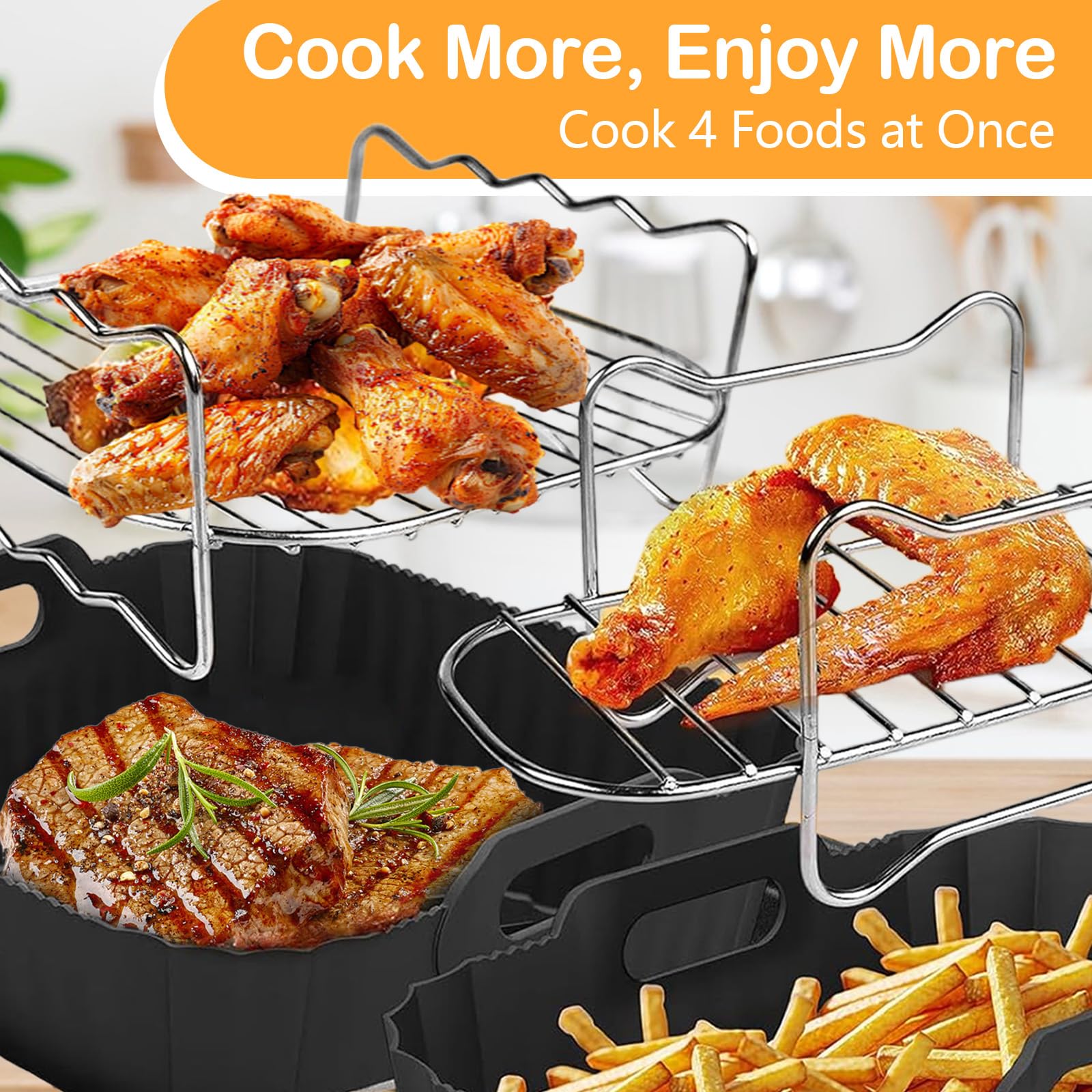 Akcesoria Airfryer do Philips Dual Basket Airfryer 3000 serii NA350, akcesoria do frytkownicy na gorące powietrze, w tym szklany spray olejowy, formy silikonowe, ruszt do grillowania, papier do
