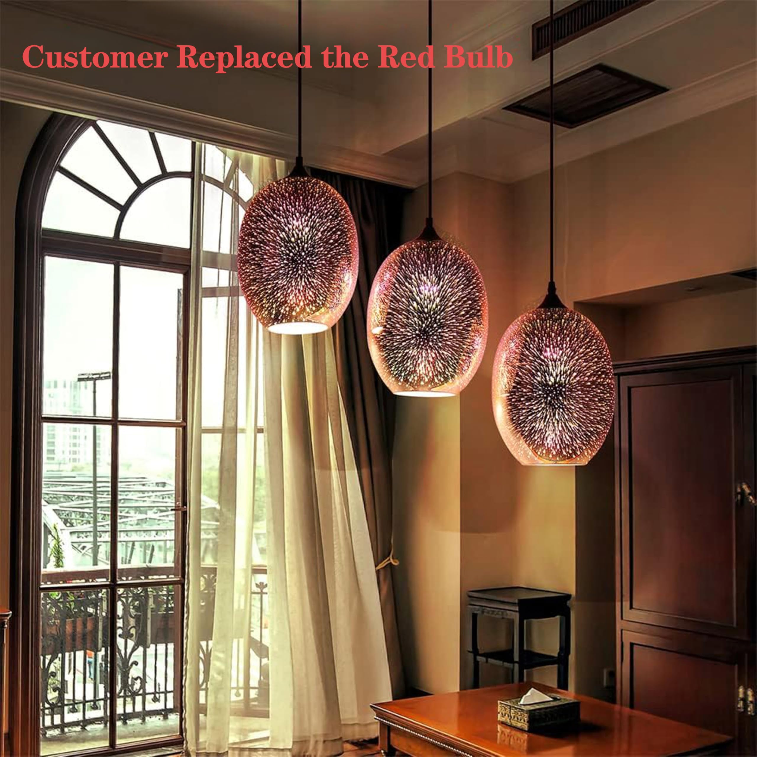 3D Glass Fireworks Pendant Lamps Modern Simple Pendant Light For Dining Room Bar Laser Starry Sky Light And Shadow Chandelier - 39