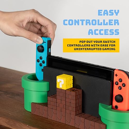 Miniatura 7 de Mar Stand para Nintendo Switch - Soporte impreso en 3D con diseño retro de bloques de ladrillos y tubería, decoración del hogar, regalos únicos para