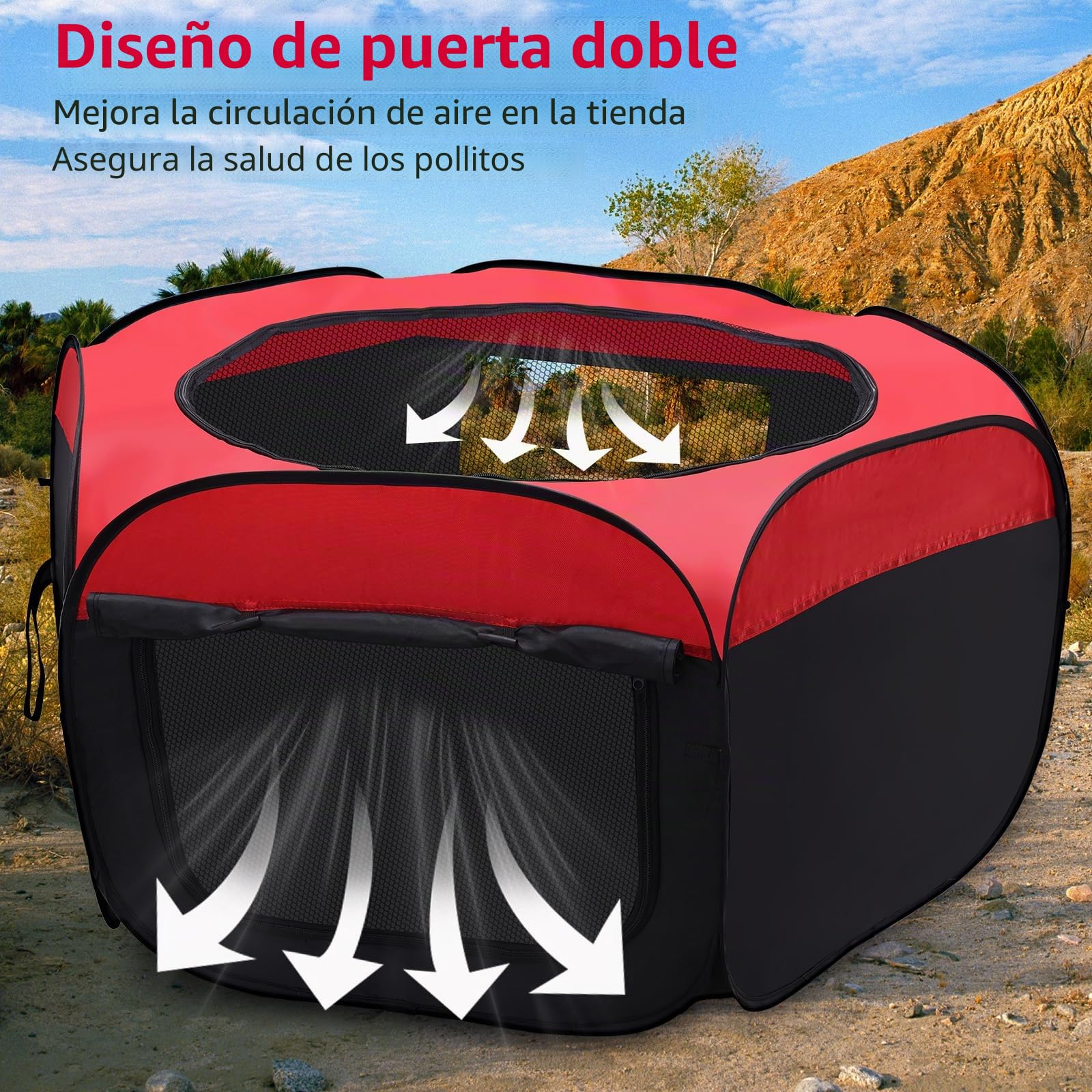 Incubadora Tienda para Pollo, Jaula para Animal Pequeño, Parque Tienda de Animales Plegable para Indias Conejos Hámster Erizos 114.5X114.5X51cm
