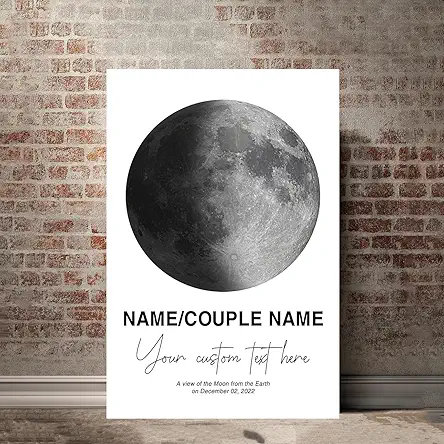 Personalized Moon Phase Canvas Poster Gift For Couples,...