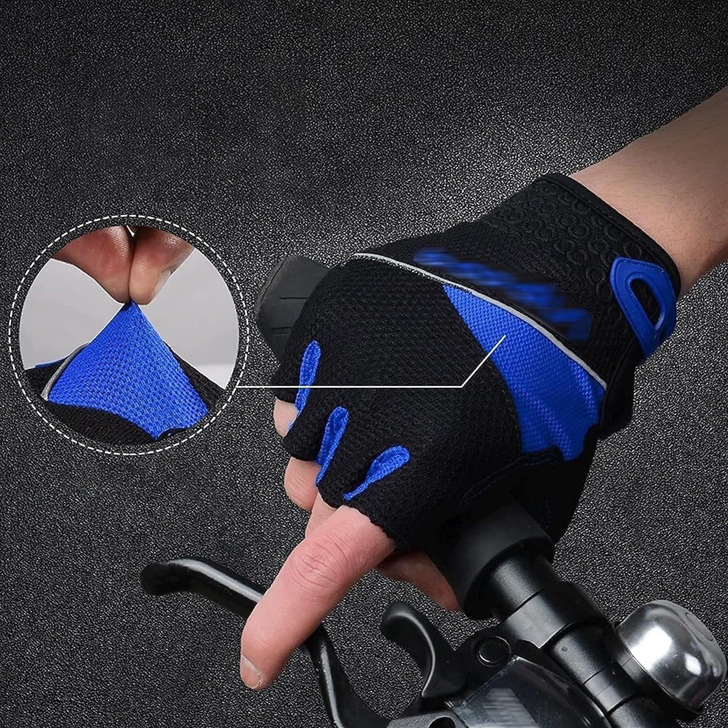 Gants de Cyclisme Gants Demi-Doigt Haltérophilie Demi-Doigt Cyclisme Silicone Absorbant Les Chocs Gant Velo (Color : White, Size : S)