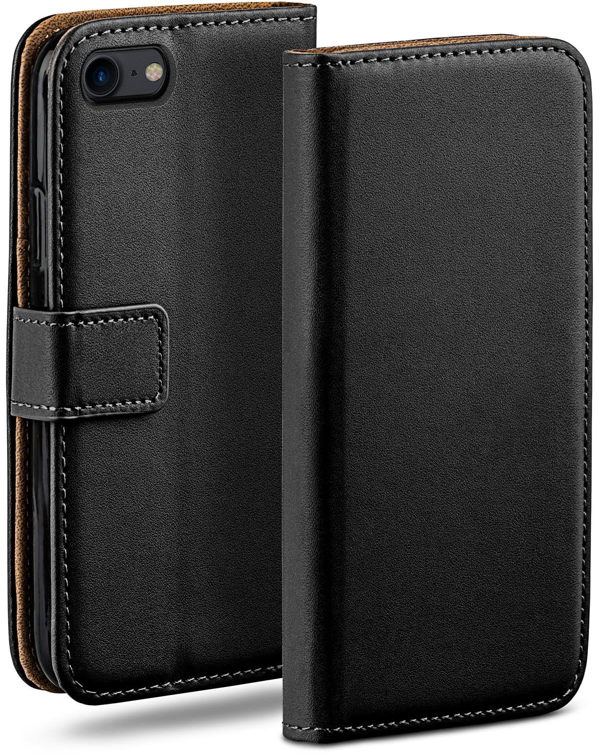 Moex Flip Case Für IPhone SE (2020/2022) – Klapphülle Aus PU-Leder Mit 360° Schutz & Magnetverschluss, Schwarz