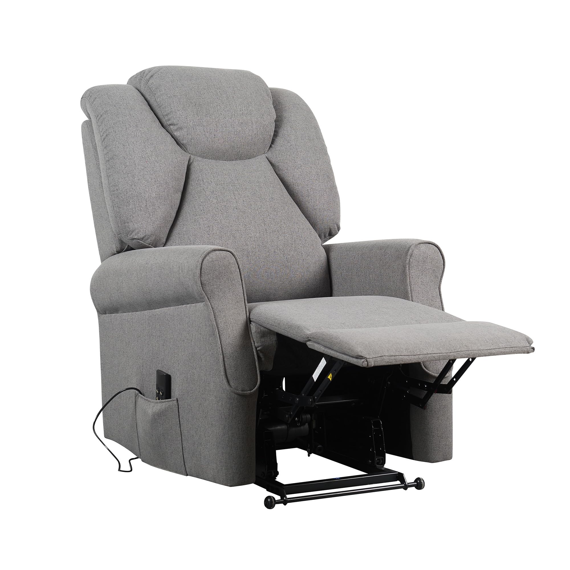 POLTRONE ITALIA Poltrona Relax Alzapersona Zero Gravity 2 motori reclinazione indipendente schienale pediera Roller 4 ruote per spostamento utente anziani antimacchia Grigio