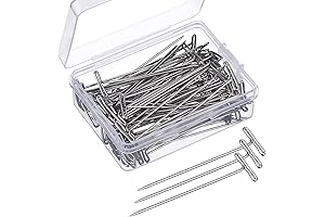 100-Pack Silver Wig T-Pins for Shadow Box Display