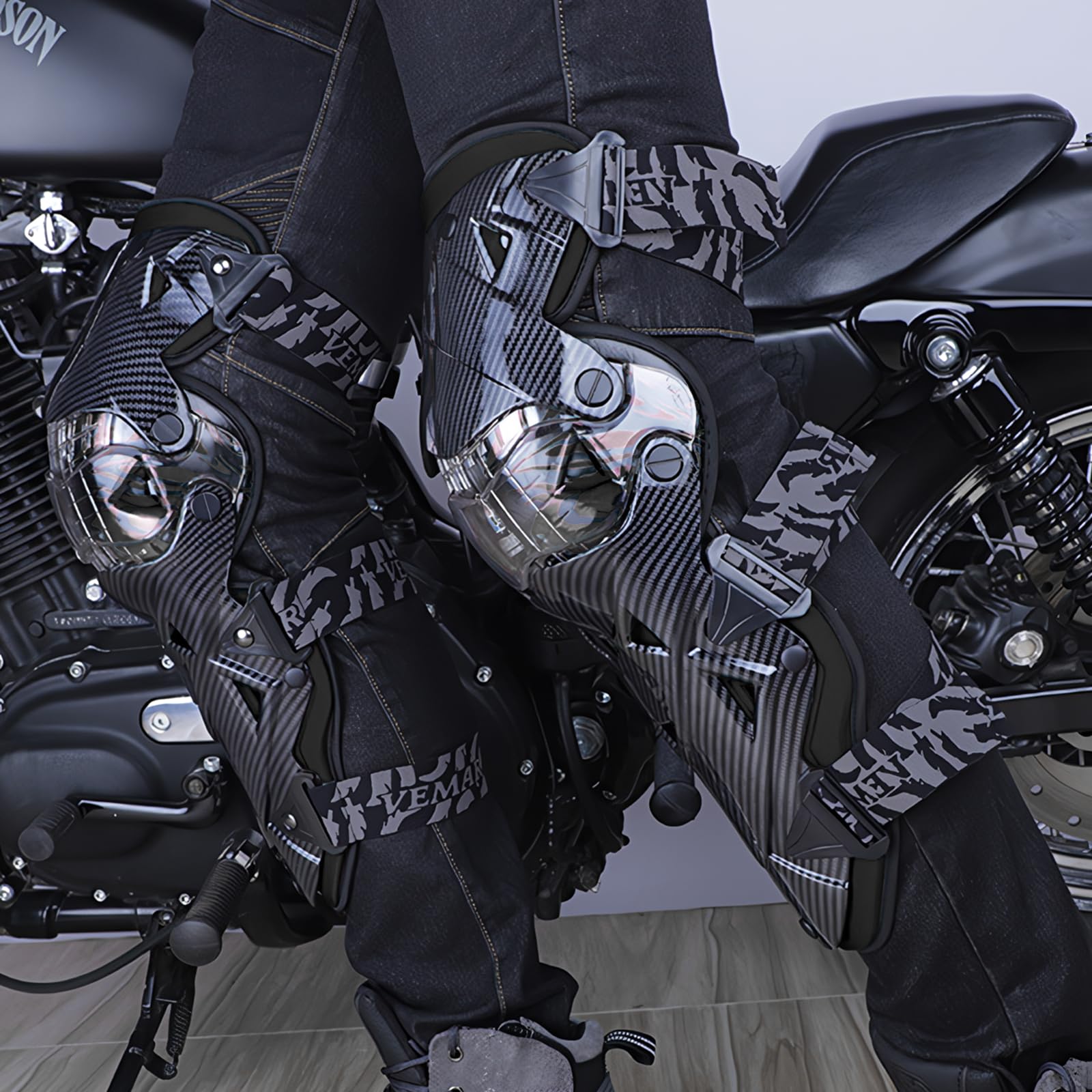 Knieschoner MTB,Knieprotektoren Motorrad mit Herausnehmbarem Futter und Hochfeste Schutzhülle,MTB Knieschoner Herren für Motocross,Fahrrad,Skate,Mountainbike