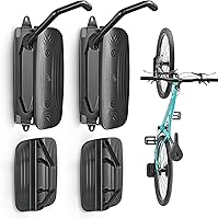 Vista 10 de monTEK Soporte giratorio de pared para bicicleta, perchas para bicicleta, soporte vertical para bicicletas que ahorra espacio, soporte