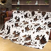 Vista 14 de Manta Bonita con Estampado de Vaca Suave y Cálida Manta Decoración del Hogar Occidental Regalos de Vaca para Mujeres Artículos con Estampado de Vaca